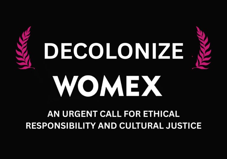 Artists and Cultural Workers against Genocide and Artwashing at WOMEX25 Worldwide Music Expo in Tampere