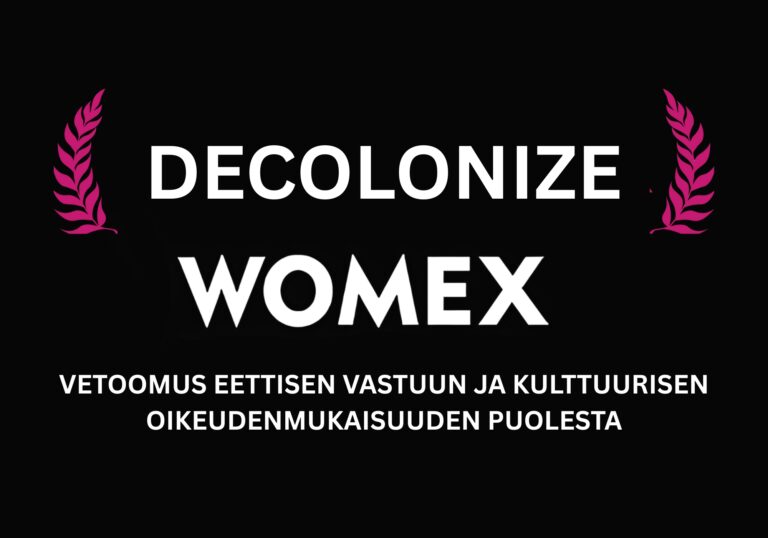 Artistit ja kulttuurityöntekijät oikeudenmukaisuuden puolesta Tampereen WOMEX25-musiikkimessuilla