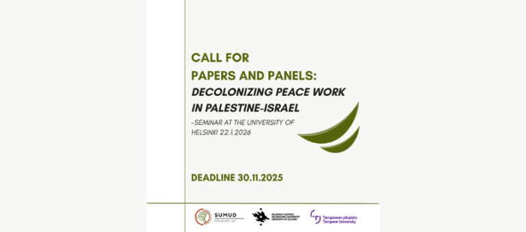 Call for Papers and Panels: Decolonizing Peace Work in Palestine-Israel